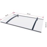 150x90 ezüst előtető 3mm akril