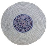 Fehér, lila kerámia tál 33cm átmérő