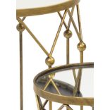 Kisasztal tároló asztal szett 3 darabos arany tükör lappal 76x40 cm