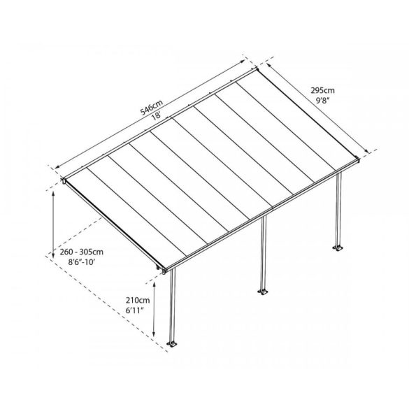 Terasztető fémből - Feria 3x5,46mm
