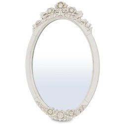 Fali tükör íves krém 40x32cm