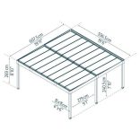 Dupla kocsibeálló fémből - Oslo 6x6m
