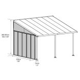 Terasztető oldalpanel fémből - 4m Feria, Sierra, Capri terasztetőkhöz