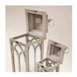 Lámpás szett 2 darabos szürke 69cm, 50cm