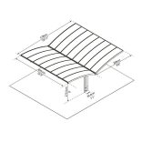 Nyitott kocsibeálló fémből Arizona 5000 Wave-dupla