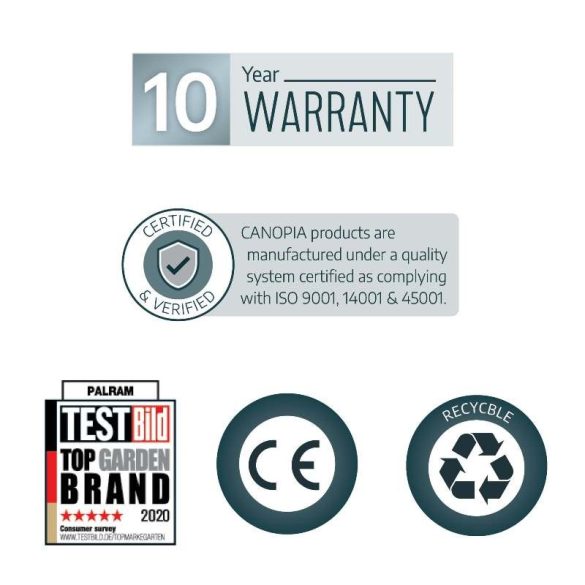 Nyitott kocsibeálló fémből Arcadia 5000 Palram