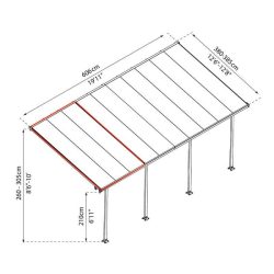 Terasztető bővítő elem - Feria 4 x 1,8 m