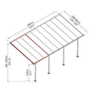 Terasztető bővítő elem - Feria 4 x 1,8 m