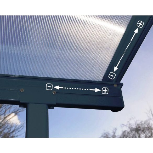 Terasztető, kocsibeálló fémből - Sierra 3x3m