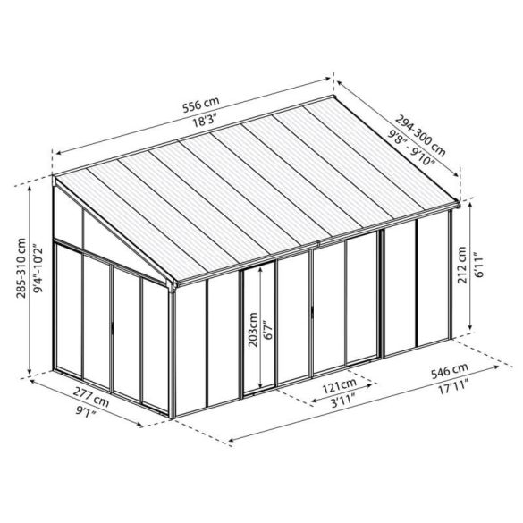 Télikert Canopia San Remo 3 x 5,46 antracit