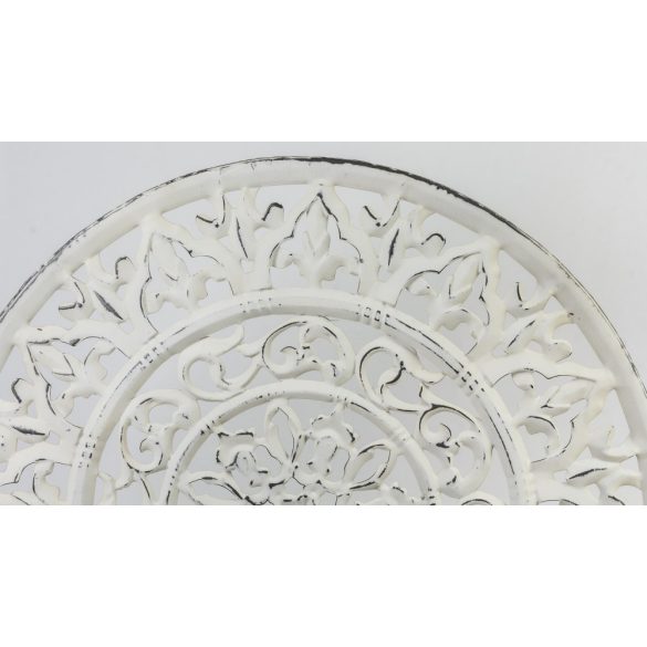 Faragott fali dísz fehér 79x79cm