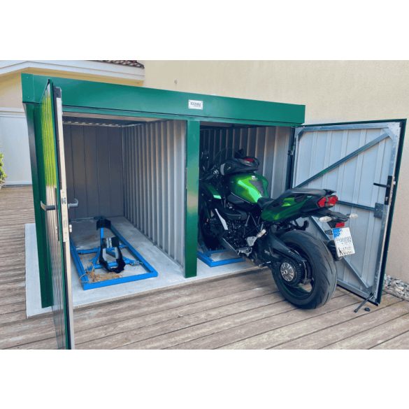 Dupla motorkerékpár tároló fémből