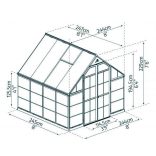 Palram Balance Hybrid polikarbonát üvegház 2,44m x 2,47m