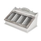 Evőeszköztartó fehér fa 24x44cm