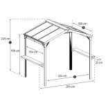 Kerti grill pavilon fémből - Austin 224 x 180 cm