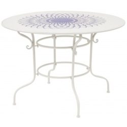 Kerti asztal krém színű kék mintával