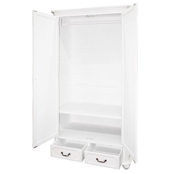 Klasszikus ruhásszekrény fehér 100x188cm