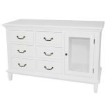 Fehér komód 6 fiókkal, 1 ajtóval 76x120x45cm