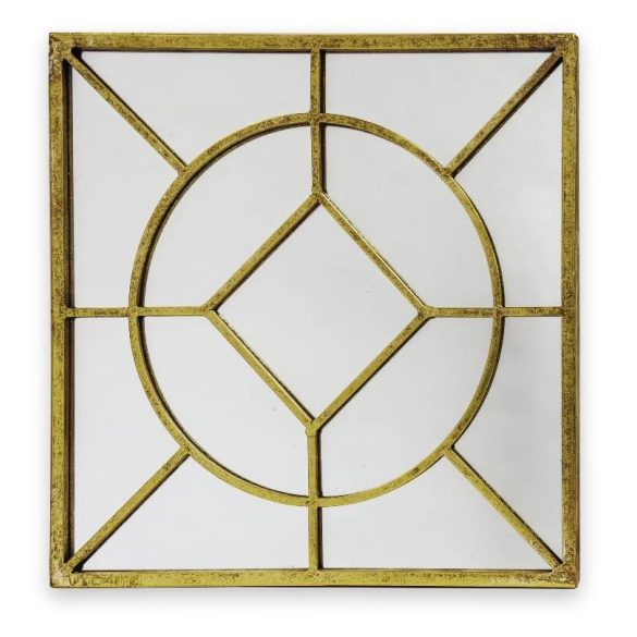 Fali tükör négyszög alakú arany  40x40cm