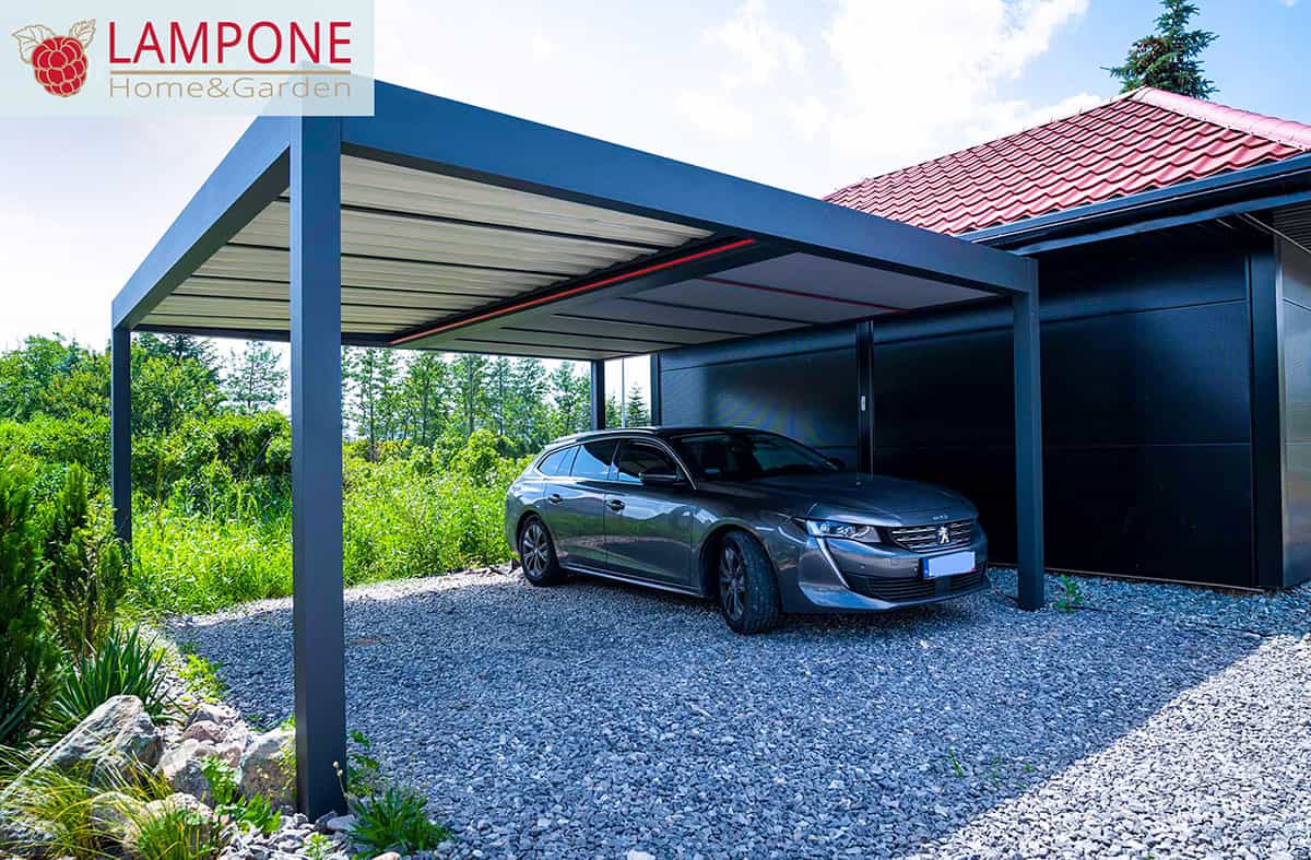 Kreatív kocsibeálló ötletek modern családi házakhoz Modern alumínium kocsibeálló ötletek és autóbeálló tető megoldások