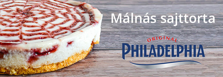 Málnás sajttorta Philadelphia sajtkrémmel Málnás sajttorta